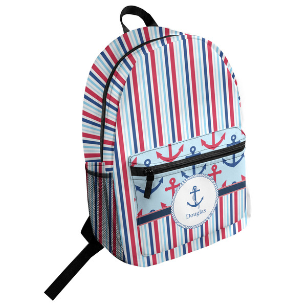 Custom Anchors & Stripes Student Backpack (Personalized)