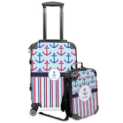 Anchors & Stripes Kids 2-Piece Luggage Set - Suitcase & Backpack (Personalized)