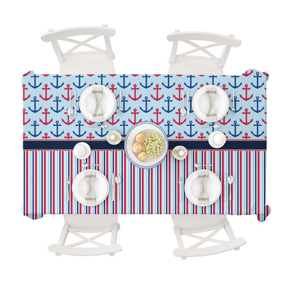Anchors & Stripes Tablecloths (58"x102") - TOP VIEW