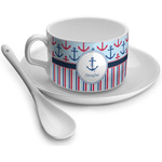 Anchors & Stripes Tea Cup - Single (Personalized)
