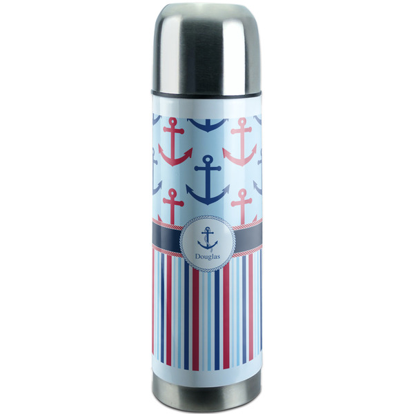 Custom Anchors & Stripes Stainless Steel Thermos (Personalized)