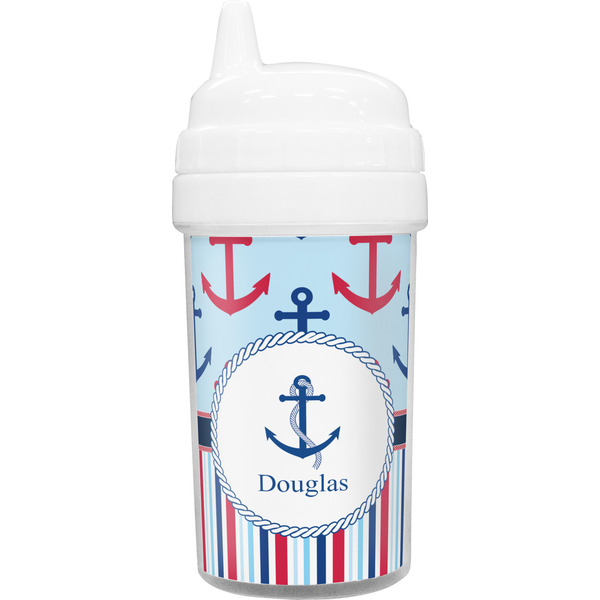 Custom Anchors & Stripes Sippy Cup (Personalized)