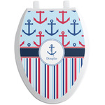Anchors & Stripes Toilet Seat Decal - Elongated (Personalized)