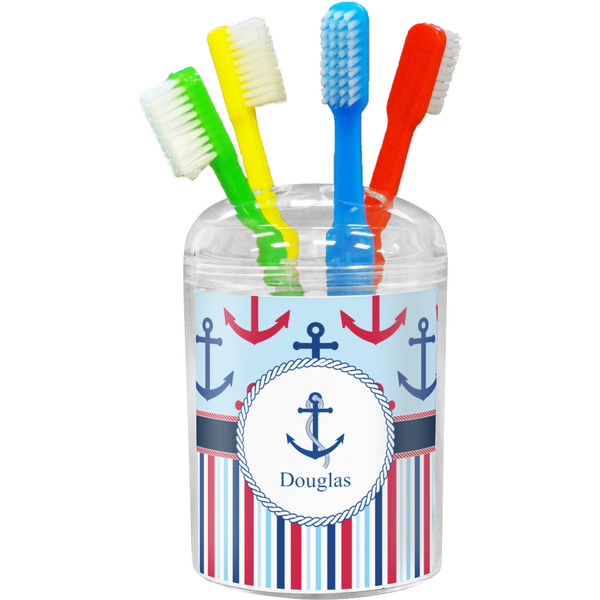 Custom Anchors & Stripes Toothbrush Holder (Personalized)