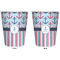 Anchors & Stripes Trash Can White - Front and Back - Apvl