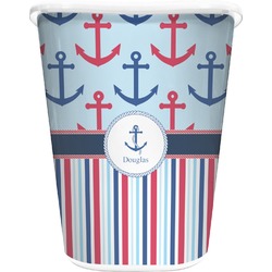 Anchors & Stripes Waste Basket (Personalized)