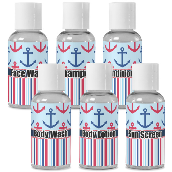 Custom Anchors & Stripes Travel Bottles (Personalized)