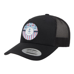Anchors & Stripes Trucker Hat - Black (Personalized)
