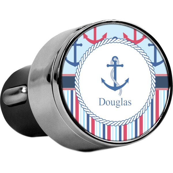 Custom Anchors & Stripes USB Car Charger (Personalized)