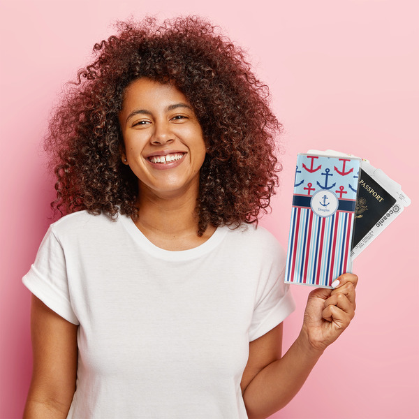 Anchors & Stripes Vinyl Document Holder - LIFESTYLE