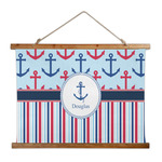 Anchors & Stripes Wall Hanging Tapestry - Wide (Personalized)
