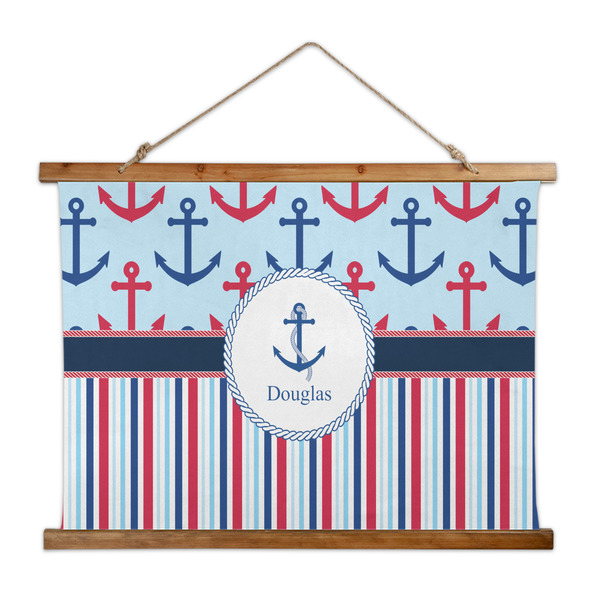 Custom Anchors & Stripes Wall Hanging Tapestry - Wide (Personalized)