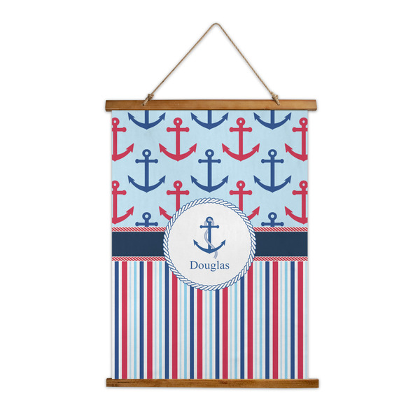 Custom Anchors & Stripes Wall Hanging Tapestry - Tall (Personalized)