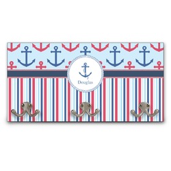 Anchors & Stripes Wall Mounted Coat Rack (Personalized)