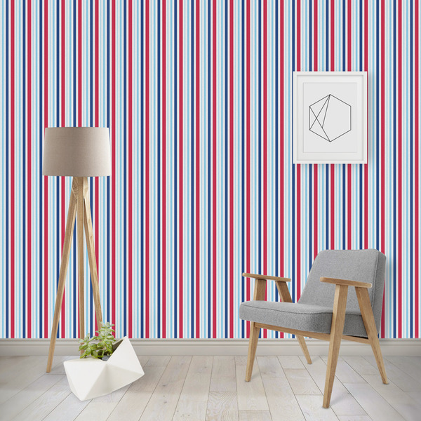 Custom Anchors & Stripes Wallpaper & Surface Covering (Peel & Stick - Repositionable)