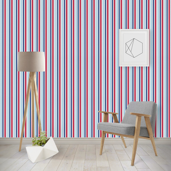 Custom Anchors & Stripes Wallpaper & Surface Covering (Water Activated - Removable)