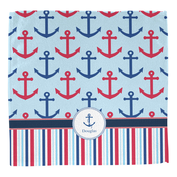 Anchors & Stripes Washcloth - Front - No Soap