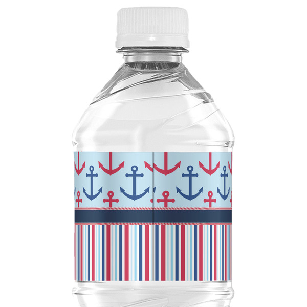Anchors & Stripes Water Bottle Label - Back View