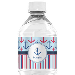 Anchors & Stripes Water Bottle Labels - Custom Sized (Personalized)
