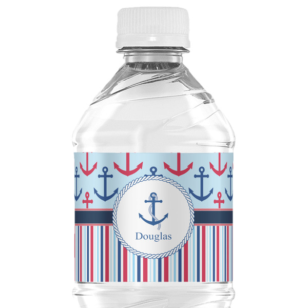 Custom Anchors & Stripes Water Bottle Labels - Custom Sized (Personalized)