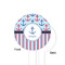 Anchors & Stripes White Plastic 4" Food Pick - Round - Single Sided - Front & Back