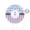Anchors & Stripes Round Plastic Food Picks (Personalized)