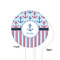 Anchors & Stripes White Plastic 6" Food Pick - Round - Single Sided - Front & Back
