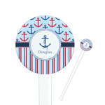 Anchors & Stripes Round Plastic Stir Sticks (Personalized)