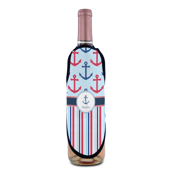 Anchors & Stripes Wine Bottle Apron - IN CONTEXT