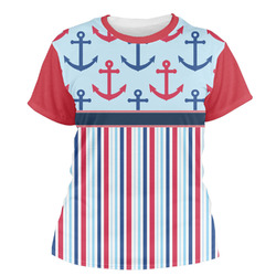 Anchors & Stripes Women's Crew T-Shirt (Personalized)