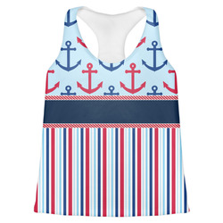 Anchors & Stripes Womens Racerback Tank Top (Personalized)