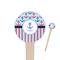 Anchors & Stripes Wooden 4" Food Pick - Round - Closeup