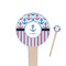 Anchors & Stripes 4" Round Wooden Food Picks - Single Sided (Personalized)