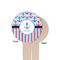 Anchors & Stripes Wooden 4" Food Pick - Round - Single Sided - Front & Back