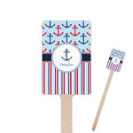 Anchors & Stripes Rectangle Wooden Stir Sticks (Personalized)