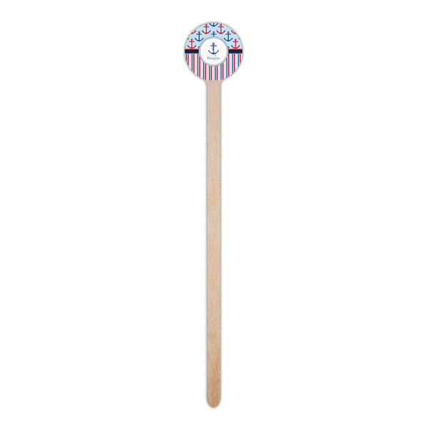Anchors & Stripes Wooden 6" Stir Stick - Round - Single Stick