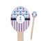Anchors & Stripes Wooden Food Pick - Oval - Closeup