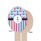 Anchors & Stripes Wooden Food Pick - Oval - Single Sided - Front & Back