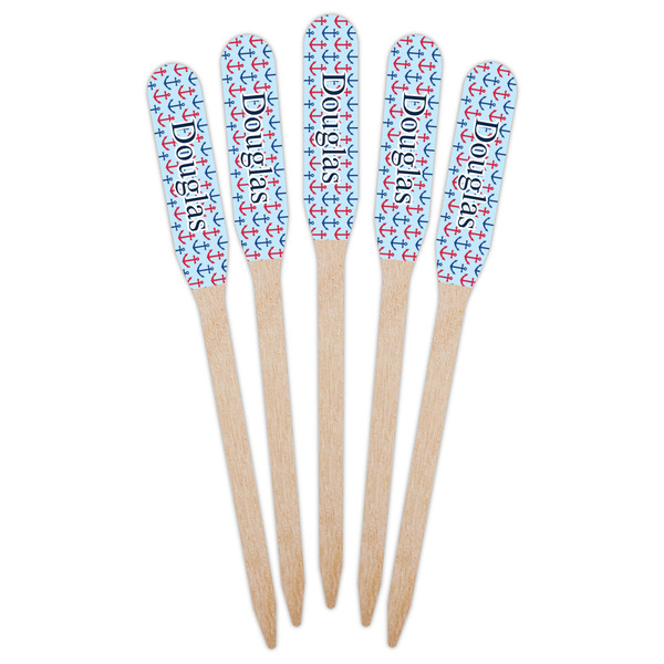 Anchors & Stripes Wooden Food Pick - Paddle - Fan View