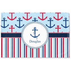 Anchors & Stripes Woven Mat (Personalized)