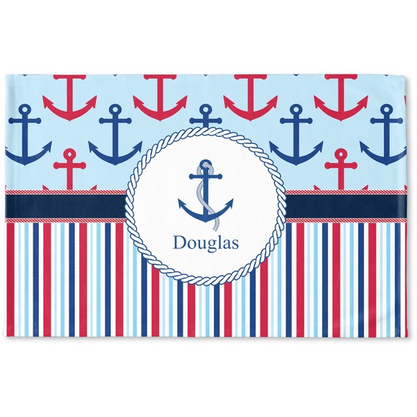 Custom Anchors & Stripes Woven Mat (Personalized)