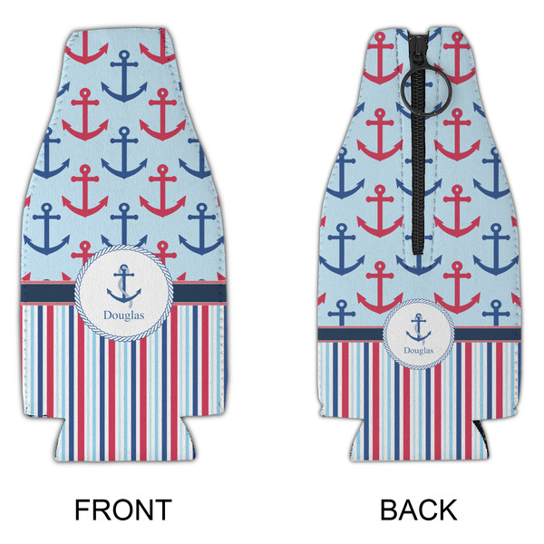 Anchors & Stripes Zipper Bottle Cooler - APPROVAL