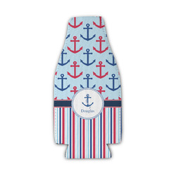 Anchors & Stripes Zipper Bottle Cooler (Personalized)