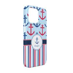Anchors & Stripes iPhone Case - Plastic - iPhone 13 (Personalized)
