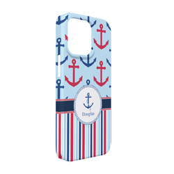 Anchors & Stripes iPhone Case - Plastic - iPhone 13 Pro (Personalized)