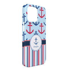 Anchors & Stripes iPhone Case - Plastic - iPhone 13 Pro Max (Personalized)