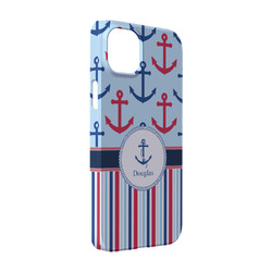 Anchors & Stripes iPhone Case - Plastic - iPhone 14 (Personalized)