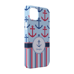 Anchors & Stripes iPhone Case - Plastic - iPhone 14 Pro (Personalized)