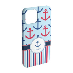 Anchors & Stripes iPhone Case - Plastic - iPhone 15 Pro (Personalized)