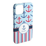 Anchors & Stripes iPhone Case - Plastic (Personalized)